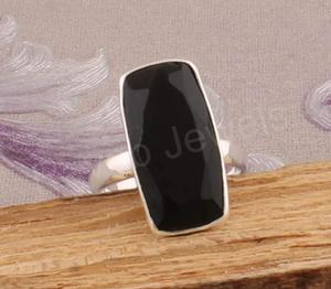 925 Sterling Silver <b>Fine</b> <b>Ring</b> Natural Black Onyx 10x14mm Octagon Shape Bezel Setting Handmade Gift Jewelry For Wedding Gift - Product Image 3