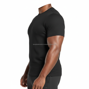 Camiseta Deportiva Personalizada para Hombre, Ajustada, de Manga Corta, para Gimnasio, Entrenamiento, Deportes, Fitness, Culturismo - Product Image 3