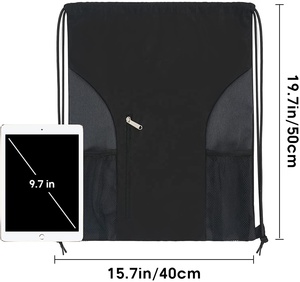 กระเป๋าเป้สะพายหลัง Drawstring กีฬายิมกระสอบแพ็คที่มีตาข่ายกระเป๋า Cinch ถุงสตริงสำหรับผู้หญิงผู้ชายเด็ก - Product Image 5