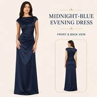 Robe de soirée en satin pour femme, longue, avec taille froncée, robe de soirée formelle, taille personnalisée, vente en gros OEM