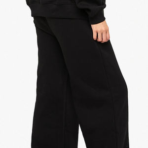 Survêtement pour femme avec col, poignets et ourlet côtelés, pantalon large pour un ajustement confortable et décontracté, design uni avec logo personnalisé - Product Image 6