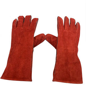 Top Quality Super Heat Resistant Thick Dark <b>Red</b> Leather Welding <b>Gloves</b> Safety Gear with Wholesale Prices for Mechanic - Product Image 5