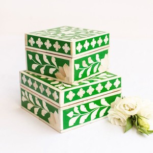 Came Bone Beautiful Inlay Joyero Indio hecho a mano Hueso y Resina Joyeros de madera por lametierartz - Product Image 5