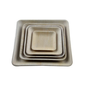 Assiette à dîner carrée jetable en feuille de palmier biodégradable naturelle 100% pour les mariages et le service de nourriture - Product Image 1