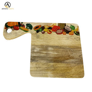 Tabla de cortar de bambú Rectangular, duradera, ecológica, con incrustaciones de hueso, para servir cocina, tabla de pizza de resina, bloques de cortar de primera calidad - Product Image 2