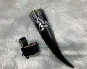 Cuerno de buey de vaca Natural pulido, artesanía de animales de estilo náutico para decoración de fiesta de Navidad, cuerno para beber de hidromiel vikingo Nórdico - Product Image 4