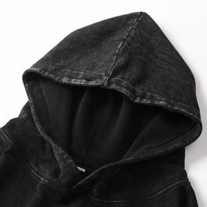 Sudaderas con capucha de lana de algodón vintage lavado de potasio personalizadas fabricante de sudaderas con capucha de algodón impresas con lavado ácido desteñido al sol - Product Image 6