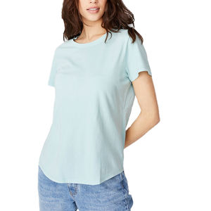 Camiseta extragrande de alta calidad para mujer, Camiseta con estampado personalizado de logotipo de talla grande, estilo informal de ocio, diseño sencillo en blanco para el verano - Product Image 5