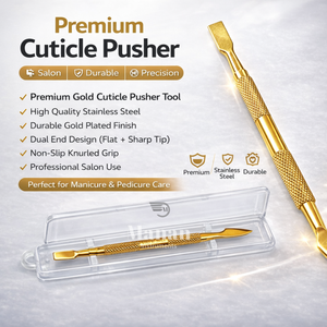 Pousse-cuticules professionnel en acier inoxydable réutilisable de haute qualité, double extrémité, nettoyeur d'ongles, outil de manucure et pédicure, personnalisable OEM - Product Image 6