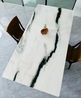 Table en pierre de table en marbre panda blanc poli de haute qualité marbre naturel avec veines noires