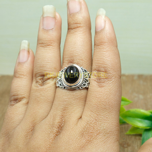 Anillo de Ónice Negro Natural, Anillo de Plata de Ley 925, Anillo de Declaración, Anillo de Promesa, Anillo de Diseño Hecho a Mano, Anillo de Piedras Preciosas, Joyería de Ónice Negro - Product Image 5
