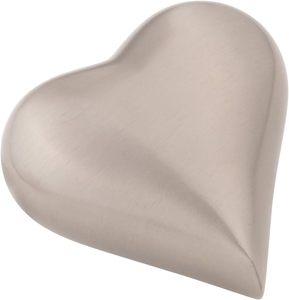 Urna de cremación de recuerdo de corazón de peltre cepillado con diseño impermeable Asas de metal de estilo americano para cenizas de adultos - Product Image 2