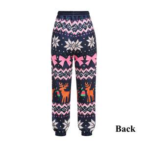 Pantalones de chándal navideños de lujo para mujer, edición 2025, pantalones de chándal navideños con cordón acogedor, regalo de invierno cálido de poliéster - Product Image 2