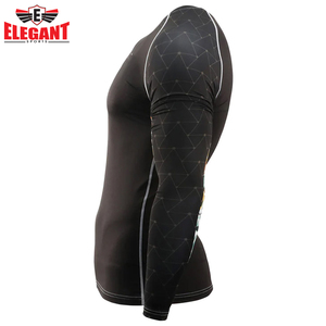 Su propio diseño MMA BJJ Mangas largas Rash Guard La mejor calidad Hombres Fitness Training Wear Rash Guard - Product Image 4