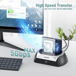 Fideco Cổ Phiếu CE FCC Rohs Loại C Dock Với Quạt Làm Mát USB 3.0 2.5 3.5 Inch Ổ Đĩa Cứng Docking USB 3.1 M.2 Pcie VFF Dock Trạm - Product Image 5