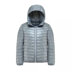 High Quality Lightweight Polyester Hooded Puffer <b>Jacket</b> <b>for</b> Men Stand Collar Quilted Winter Clothes - Product Image 1
