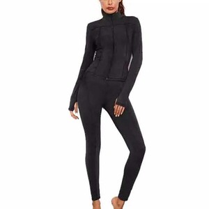 Survêtements de sport pour femmes, survêtement élégant, en coton polaire, ensembles de Jogging, vêtements de sport pour femmes, fermeture éclair, Slim, survêtement de Fitness, vêtements d'hiver - Product Image 5