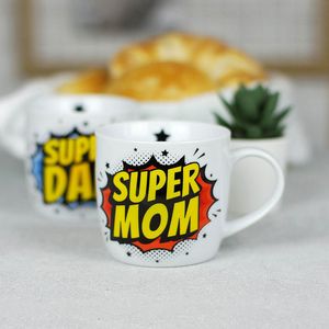 Juego de Tazas de Cerámica con Diseño Simple de Super Mamá, Aptas para Lavavajillas y Microondas, Ideales para Regalos - Product Image 2