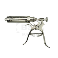 Pistolet d'injection vétérinaire double seringue réglable et durable Luer Lock/Luer Slip pour animaux d'élevage, facile à utiliser, 10ml/20ml/50ml