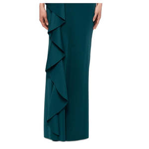 Abito da donna XSCAPE verde in crêpe scuba con volant, maniche corte, paillettes, taglia 14, vita impero, per feste di matrimonio - Product Image 3