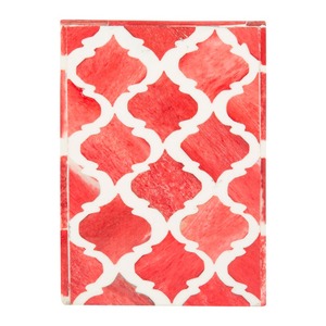 Porte-stylo en os poli avec incrustation, design unique et écologique, forme carrée imitation antique, pour le bureau et fait main - Product Image 3