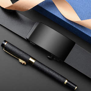 Cinturón de cuero genuino Cinturón de rayas de flores antiguas Cinturón de moda de diseñador Adecuado para negocios - Product Image 5