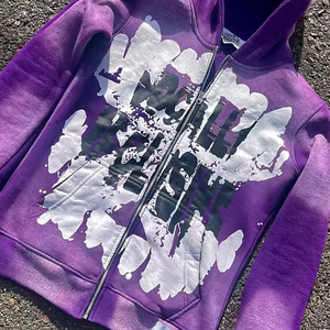 Men Distressed <b>Embroidery</b> Tracksuits Streetwear Sweatpants & Hoodie <b>Sets</b> Sun Fade Tracksuit Acid Wash Jogger <b>Set</b> Men's Sweatsuit - Product Image 3