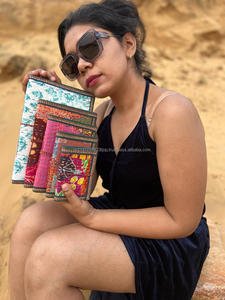 Nouveau réel fait à la main vibrant et coloré couverture en tissu Katha papier de travail journal Vintage coloré couverture non doublé feuille recyclée Journal - Product Image 5