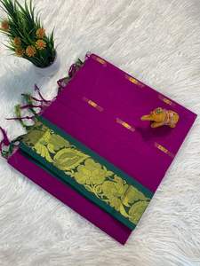 Meilleure vente Bollywood indien Look riche Fancy Ethnic Wear Sari en coton et soie Dernier chemisier d'exportation le plus tendance Vêtements de fête exclusifs - Product Image 5