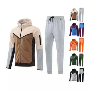 Ensemble de survêtement en coton pour hommes en gros, logo personnalisé imprimé, coupe-vent respirant, léger, entraînement, jogging, écologique, plus - Product Image 6