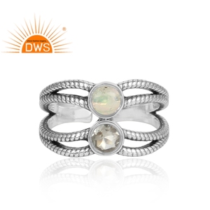 Último diseño, amatista verde oxidada y ópalo etíope, anillo de plata, joyería para mujer, regalo para ella - Product Image 4