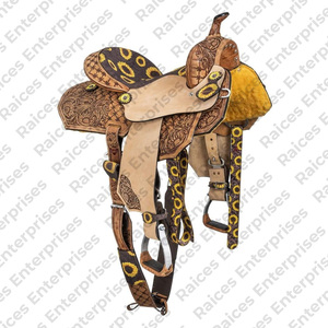 Selle anglaise équestre en cuir de vachette originale avec logo personnalisé en couleur unie vente en gros de selle anglaise de cheval de meilleure qualité - Product Image 2