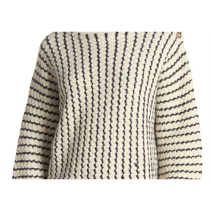 Maglione da donna francese casual nero a collo alto in lana merino, taglia XS, traspirante, caldo, lavorato a maglia, stampato, per inverno, autunno ed estate - Product Image 2