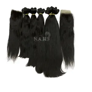 Wholesale Raw Cuticle Aligned Vietnamese hair bundles Silky long straight Weave human hair extension