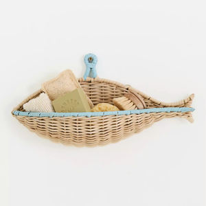 Manufacturer Fish Rattan <b>Wall</b> Basket <b>Shelf</b> Natural Wicker Hanging Planter Storage Home Nursery Decor Natural Rattan <b>Kid</b> <b>Shelf</b> - Product Image 4