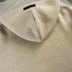 Sudadera con capucha clásica de doble línea mezclada de algodón para hombre, Sudadera con capucha de felpa con lavado ácido y logotipo de letras bordadas para High Street Spring - Product Image 2