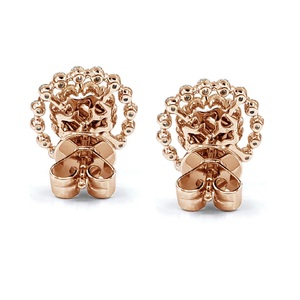 Bijoux sur mesure Design de luxe de haute qualité 18k solide or Rose véritable diamant forme ronde à la mode boucle d'oreille goujon pour fille - Product Image 3