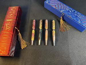 Stylo à bille torsadé stabilisé signature personnalisée unique meilleure écriture lisse de luxe avec boîte-cadeau Collection améthyste - Product Image 6