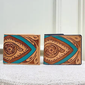 Cartera de cuero mecanizada a mano, nueva tendencia, cremallera larga para hombre, cartera multiusos, gran oferta, soporte para efectivo de Color tostado a la moda, regalo para él - Product Image 4