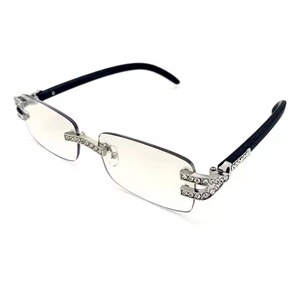 Alta demanda, nuevo diseño, gafas de sol de diamante Hip Hop para hombres y mujeres, lentes de espejo óptico, accesorios de moda, precio de exportación al por mayor - Product Image 2