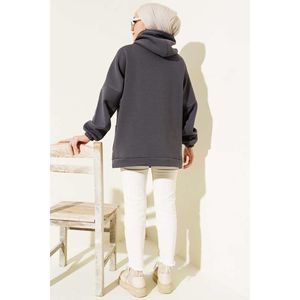 Túnica extragrande con capucha de tres hilos Smoke - Product Image 3