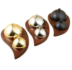 Ensemble de trois bol à chocolat en acier inoxydable bol à chocolat décoratif plaqué or taille personnalisée nouveau bol à chocolat de luxe - Product Image 4