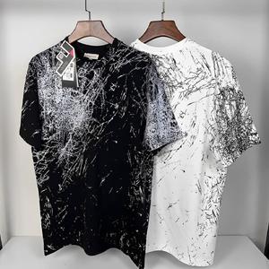 300GSM 100% algodón orgánico Cruz Terry camisetas peso pesado de gran tamaño cuello redondo etiqueta personalizada diseño sólido patrón en blanco OEM ODM - Product Image 5