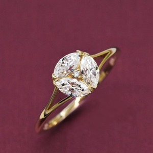 Anillo con forma de marquesa de Plata de Ley 925 con moissanita blanca, joyería de compromiso personalizada - Product Image 3