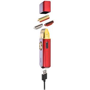 Mini rasoir électrique rechargeable USB, format voyage, rouge, triple lame, double lame, lavable, caractéristiques IPX7, allemand - Product Image 2
