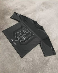 T-shirts mi-manches surdimensionnés pour hommes, coupe ample, style hip-hop, personnalisés, avec impression de numéros par sublimation, 100% polyester - Product Image 5