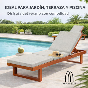 Chaise longue durable 190x60 cm avec housse amovible à fermeture éclair et sangles, rembourrage en mousse, matériau en polyester - Product Image 2