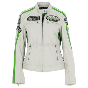 Elegante chaqueta de cuero de moto para mujer Logotipo personalizado Chaquetas de cuero originales de alta calidad 100% para mujer - Product Image 4