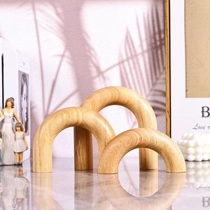 Thiết lập của 3 vòm bằng gỗ trang trí đối tượng thẩm mỹ kệ và Bàn cà phê trang trí trung tính kệ sách điểm nhấn japandi phong cách hiện đại - Product Image 5