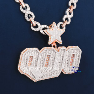 Personalizado VVS Lab crecido diamante nombre letra colgante hombres Iced Out 925 joyería de plata personalizado infinito cadena collar conjunto - Product Image 3